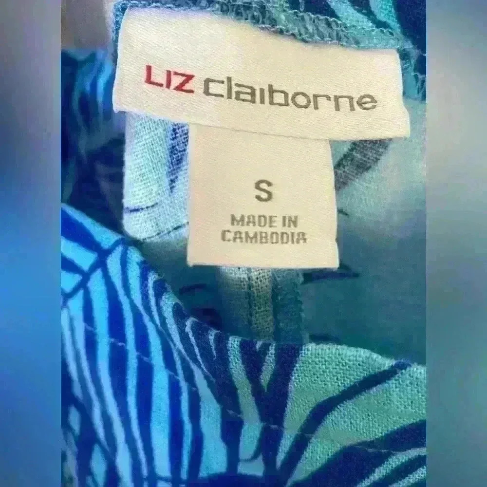 Liz Claiborne Linen CALYPSO PALMS Tank Dress Size Small - Picture 3 of 8